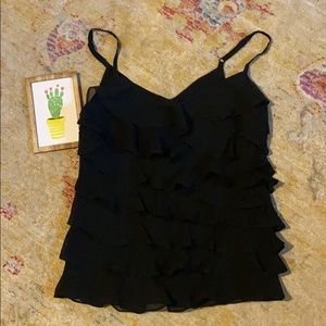 NWT Ann Taylor spaghetti strap black tank blouse